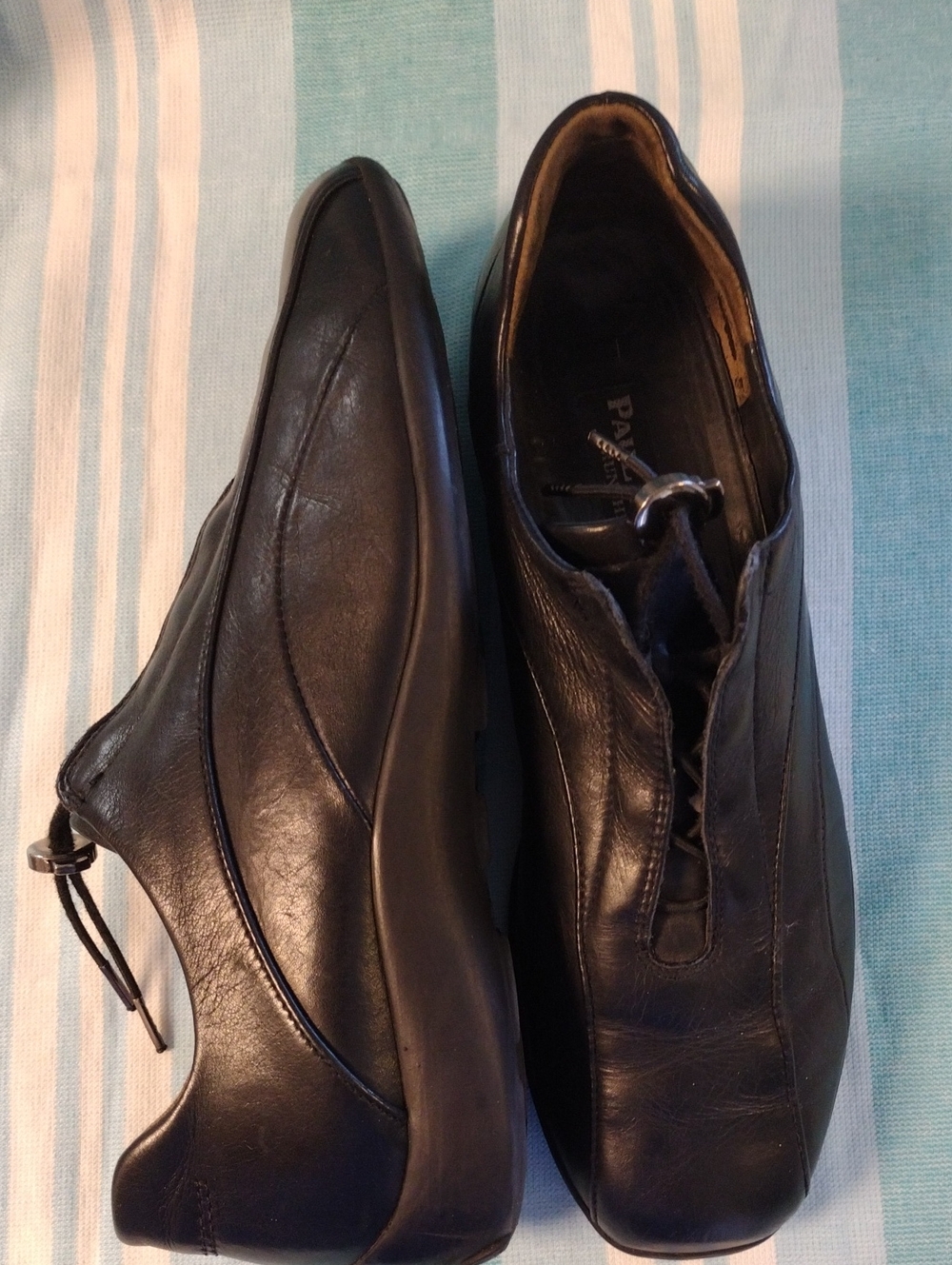 Paul Green Munchen Men's Black Leather Toggle Walking Slip-On Dress Shoes 6.5